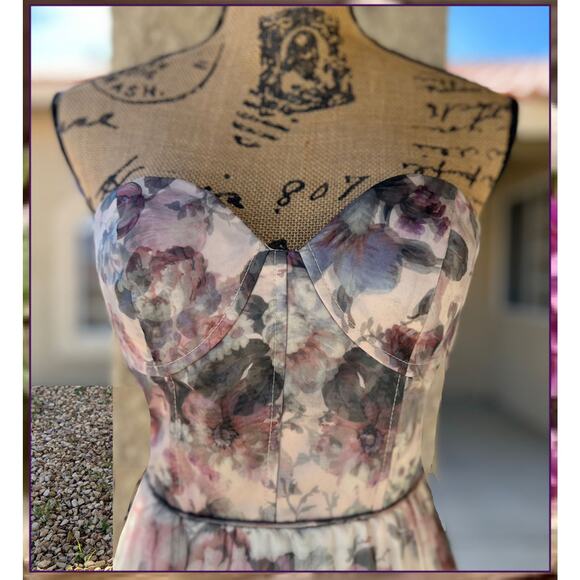 Lulu's Floral Strapless Maxi Dress - Picture 2 of 10